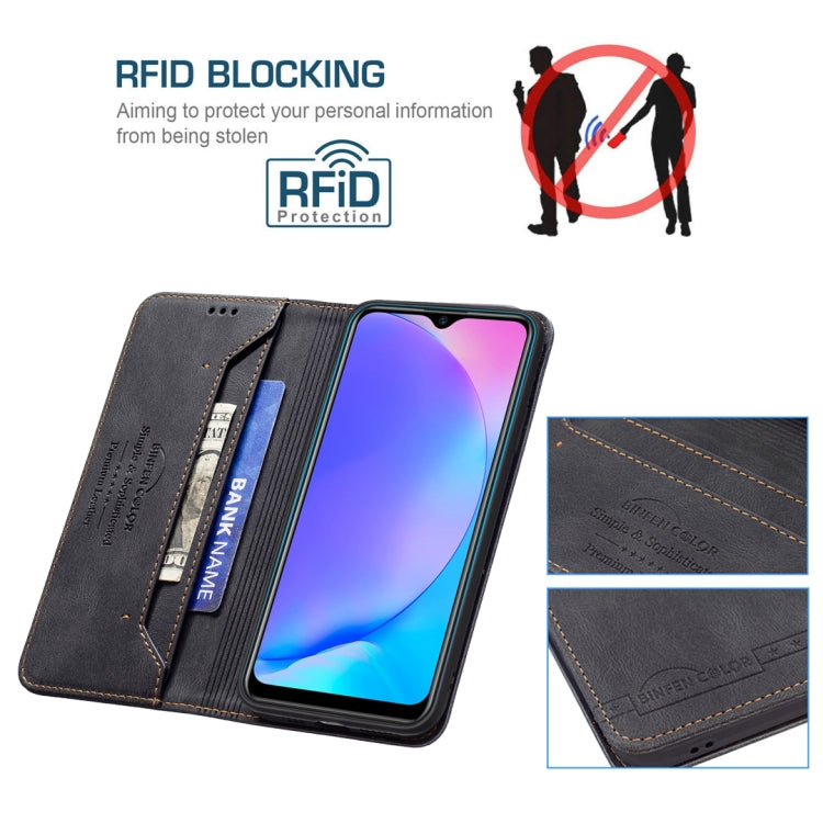 For vivo Y11 / Y15 / Y12 / Y17 Magnetic RFID Blocking Anti-Theft Leather Case with Holder & Card Slots & Wallet