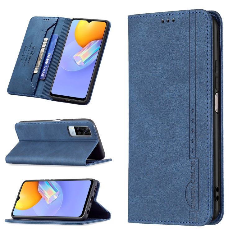 For vivo Y51 2020 / Y51a / Y51s Magnetic RFID Blocking Anti-Theft Leather Case with Holder & Card Slots & Wallet