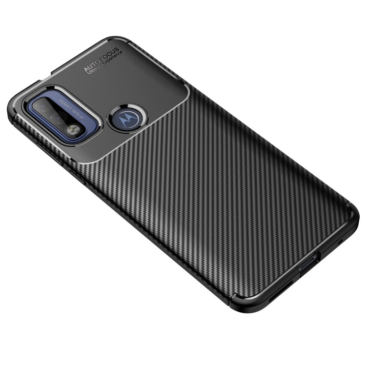 For Motorola Moto G Pure Carbon Fiber Texture Shockproof TPU Case
