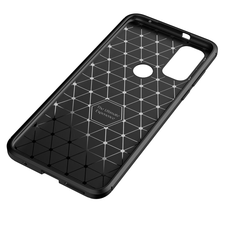 For Motorola Moto G Pure Carbon Fiber Texture Shockproof TPU Case