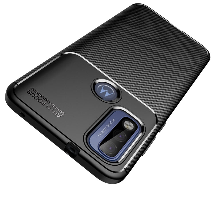 For Motorola Moto G Pure Carbon Fiber Texture Shockproof TPU Case