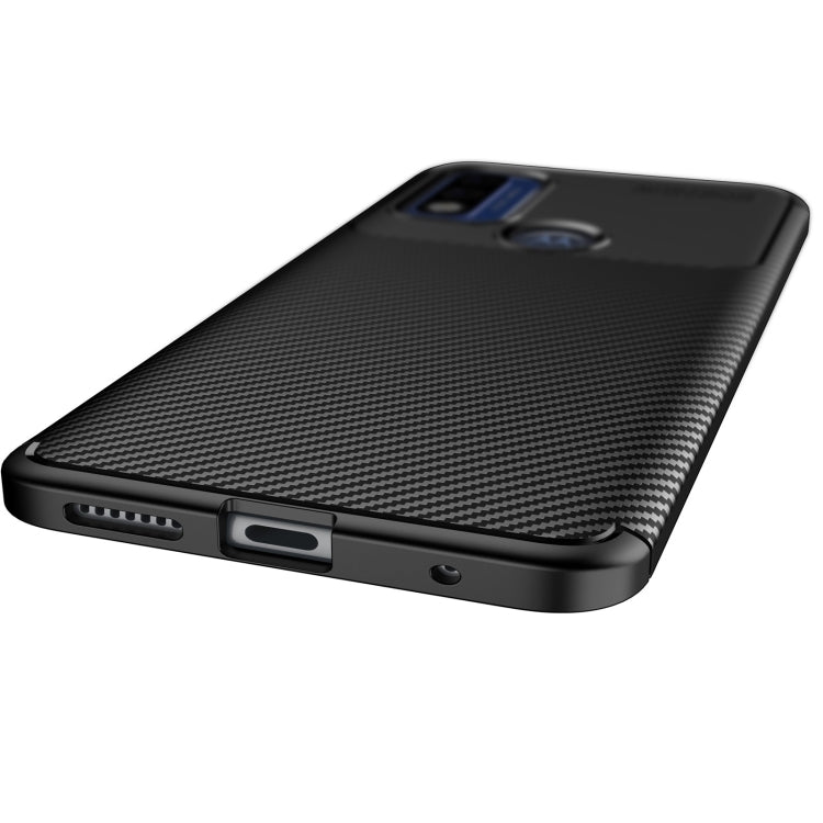 For Motorola Moto G Pure Carbon Fiber Texture Shockproof TPU Case
