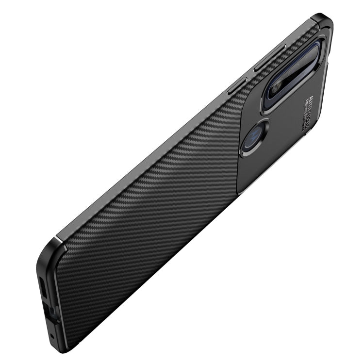 For Motorola Moto G Pure Carbon Fiber Texture Shockproof TPU Case