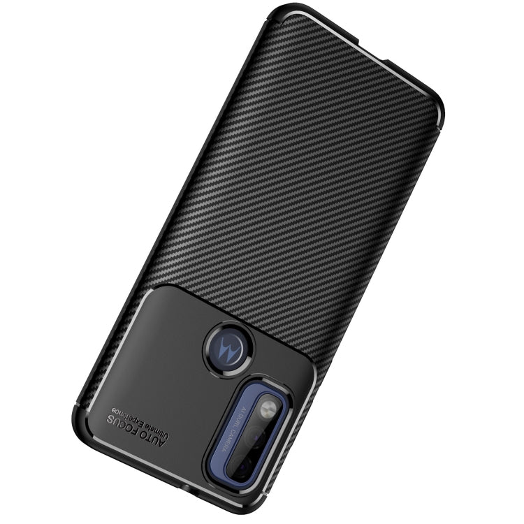 For Motorola Moto G Pure Carbon Fiber Texture Shockproof TPU Case