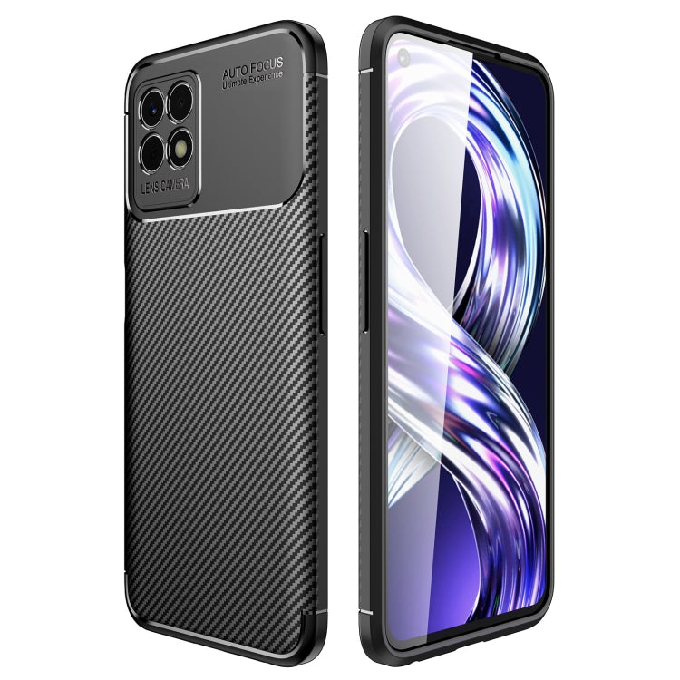 For OPPO Realme 8i Carbon Fiber Texture Shockproof TPU Case