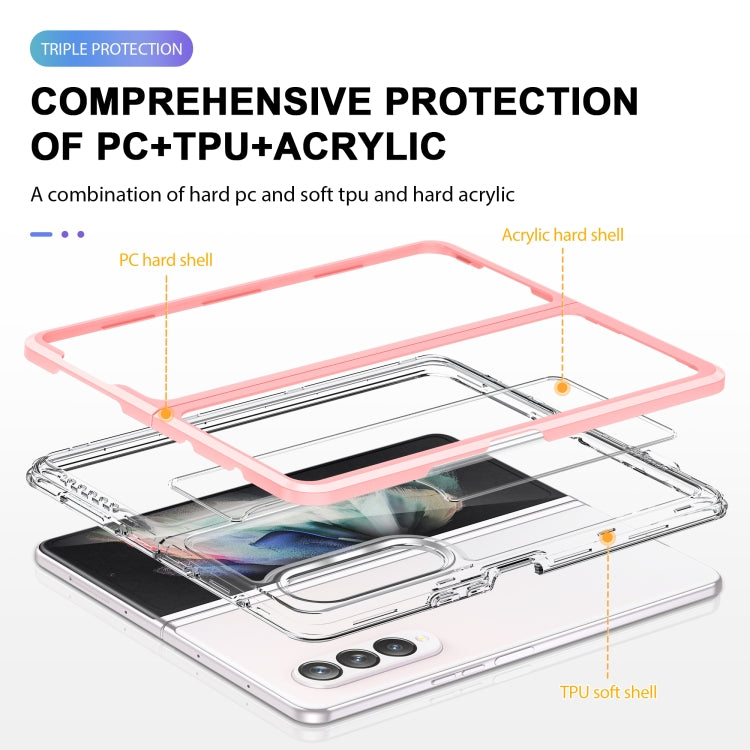 For Samsung Galaxy Z Fold3 5G Bright Series Clear Acrylic + PC + TPU Shockproof Case