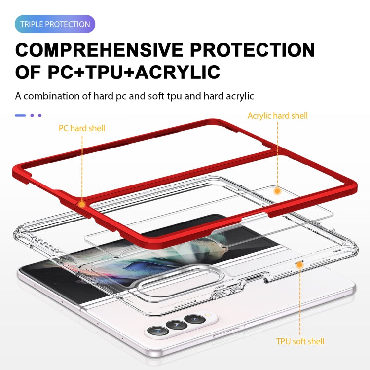 For Samsung Galaxy Z Fold3 5G Bright Series Clear Acrylic + PC + TPU Shockproof Case