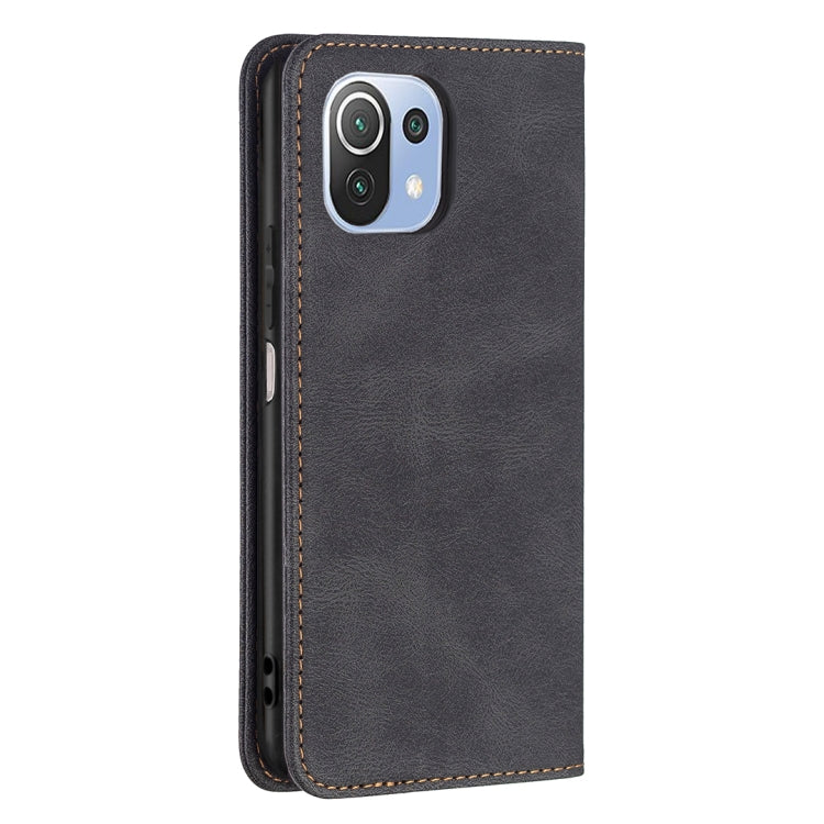 For Xiaomi Mi 11 Lite Magnetic RFID Blocking Anti-Theft Leather Case with Holder & Card Slots & Wallet