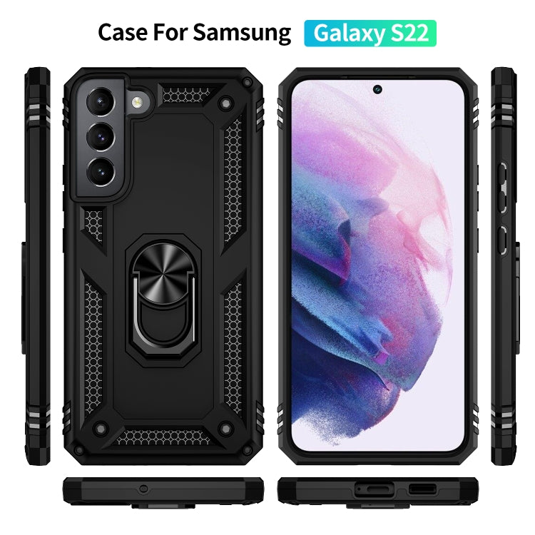 For Samaung Galaxy S22 5G Shockproof TPU + PC Protective Case with 360 Degree Rotating Holder