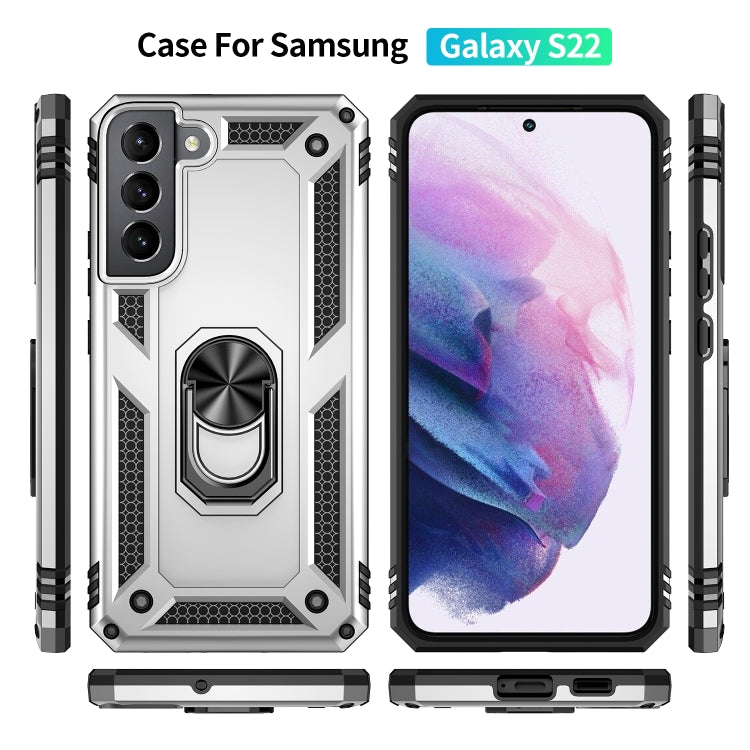For Samaung Galaxy S22 5G Shockproof TPU + PC Protective Case with 360 Degree Rotating Holder