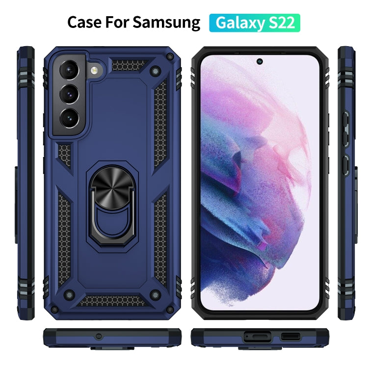 For Samaung Galaxy S22 5G Shockproof TPU + PC Protective Case with 360 Degree Rotating Holder