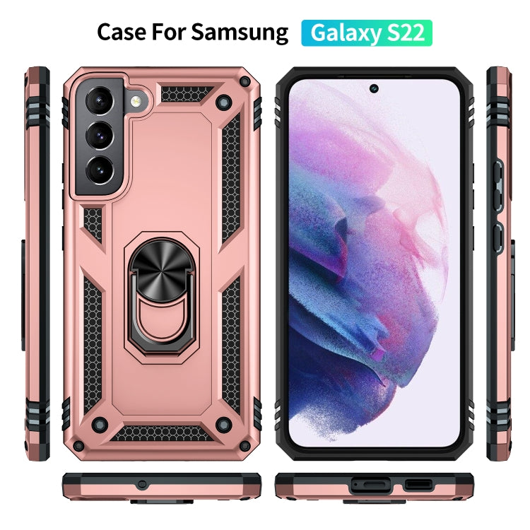 For Samaung Galaxy S22 5G Shockproof TPU + PC Protective Case with 360 Degree Rotating Holder
