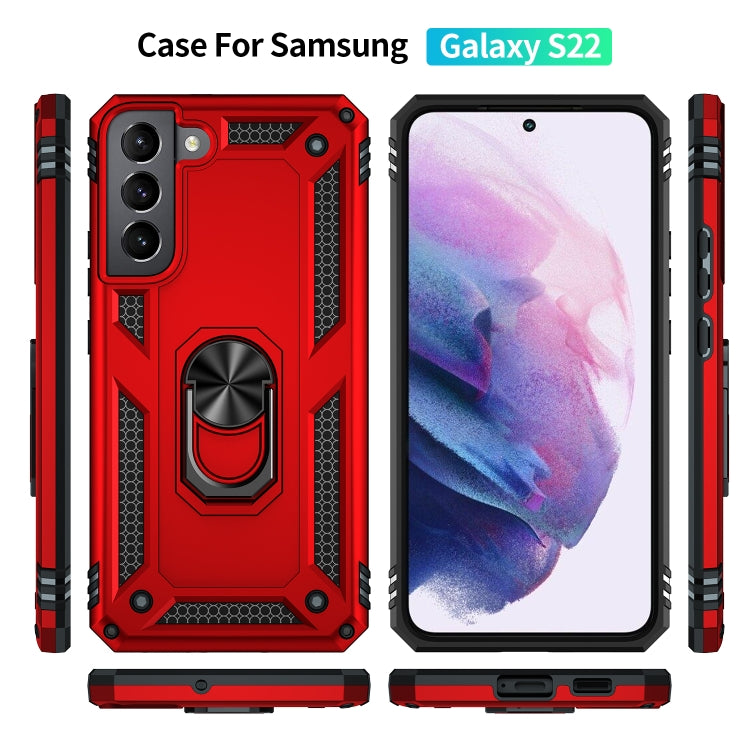 For Samaung Galaxy S22 5G Shockproof TPU + PC Protective Case with 360 Degree Rotating Holder