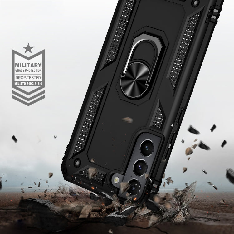For Samaung Galaxy S22+ 5G Shockproof TPU + PC Protective Case with 360 Degree Rotating Holder