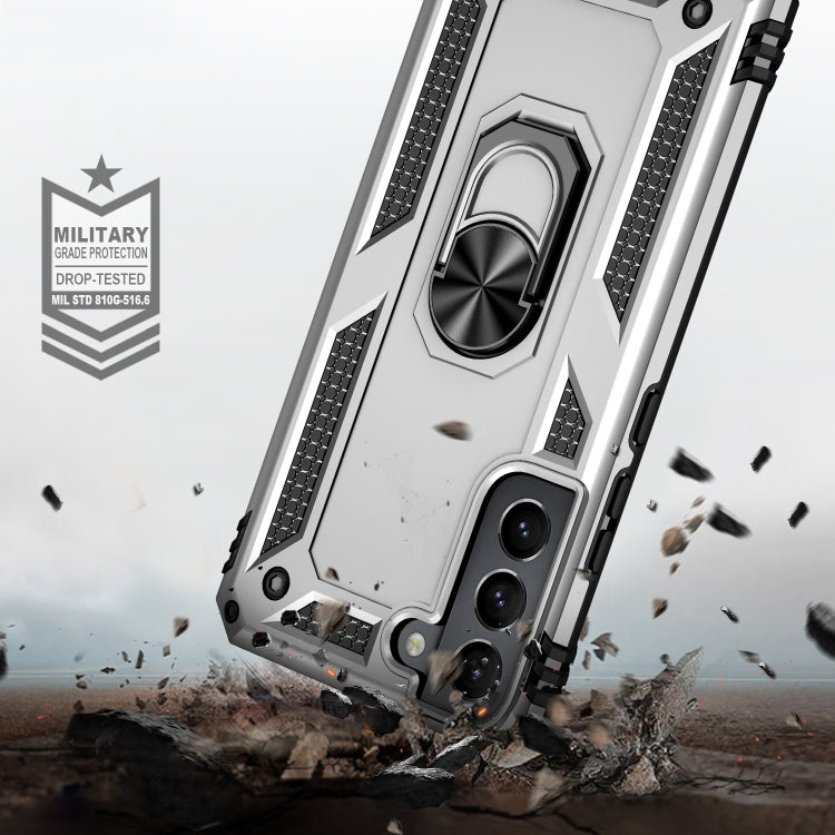 For Samaung Galaxy S22+ 5G Shockproof TPU + PC Protective Case with 360 Degree Rotating Holder
