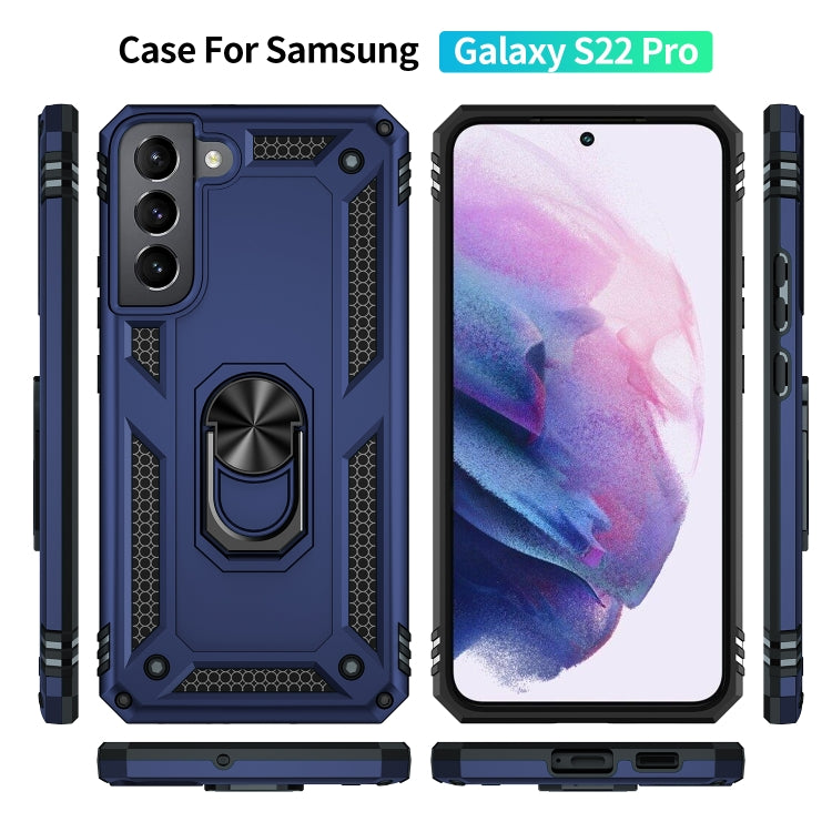 For Samaung Galaxy S22+ 5G Shockproof TPU + PC Protective Case with 360 Degree Rotating Holder