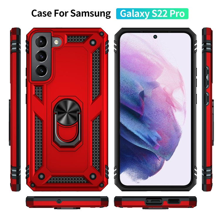 For Samaung Galaxy S22+ 5G Shockproof TPU + PC Protective Case with 360 Degree Rotating Holder