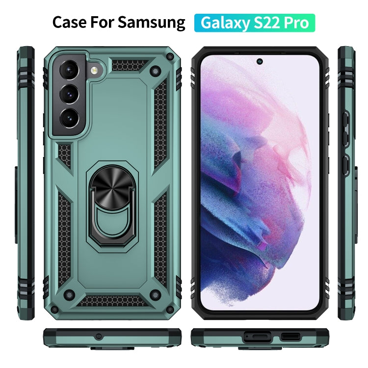 For Samaung Galaxy S22+ 5G Shockproof TPU + PC Protective Case with 360 Degree Rotating Holder
