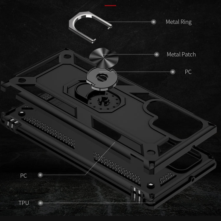 For Samaung Galaxy S22 Ultra 5G Shockproof TPU + PC Protective Case with 360 Degree Rotating Holder