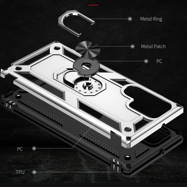 For Samaung Galaxy S22 Ultra 5G Shockproof TPU + PC Protective Case with 360 Degree Rotating Holder