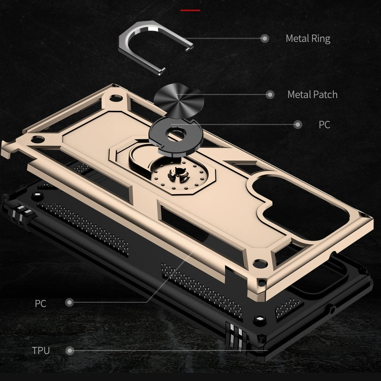 For Samaung Galaxy S22 Ultra 5G Shockproof TPU + PC Protective Case with 360 Degree Rotating Holder