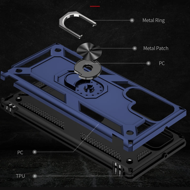 For Samaung Galaxy S22 Ultra 5G Shockproof TPU + PC Protective Case with 360 Degree Rotating Holder