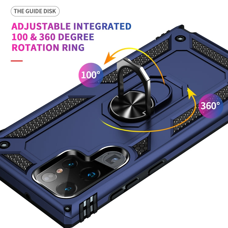 For Samaung Galaxy S22 Ultra 5G Shockproof TPU + PC Protective Case with 360 Degree Rotating Holder