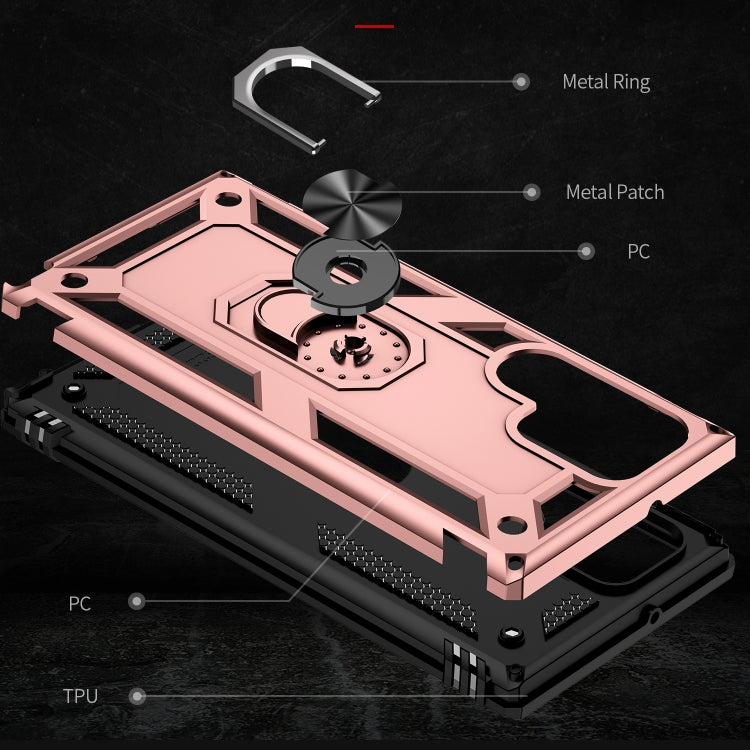 For Samaung Galaxy S22 Ultra 5G Shockproof TPU + PC Protective Case with 360 Degree Rotating Holder