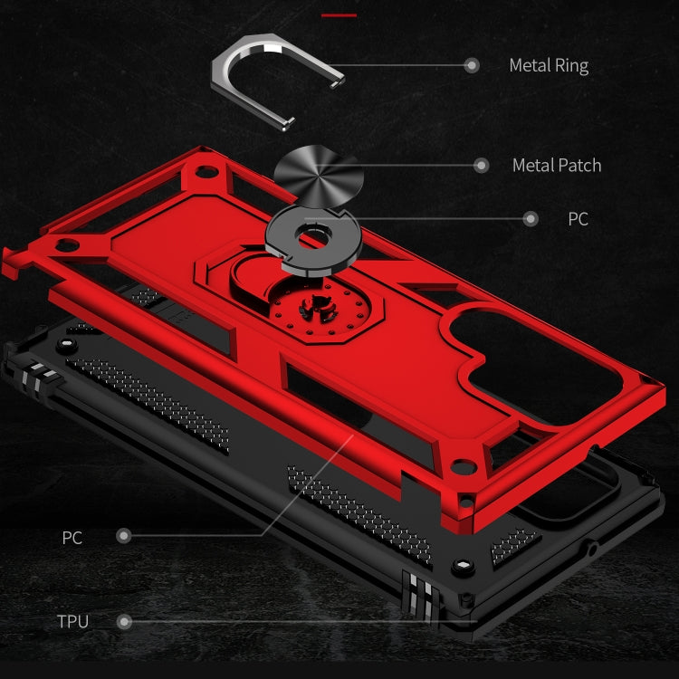 For Samaung Galaxy S22 Ultra 5G Shockproof TPU + PC Protective Case with 360 Degree Rotating Holder