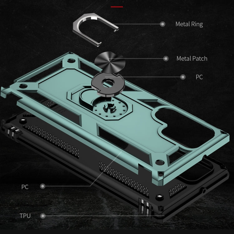 For Samaung Galaxy S22 Ultra 5G Shockproof TPU + PC Protective Case with 360 Degree Rotating Holder