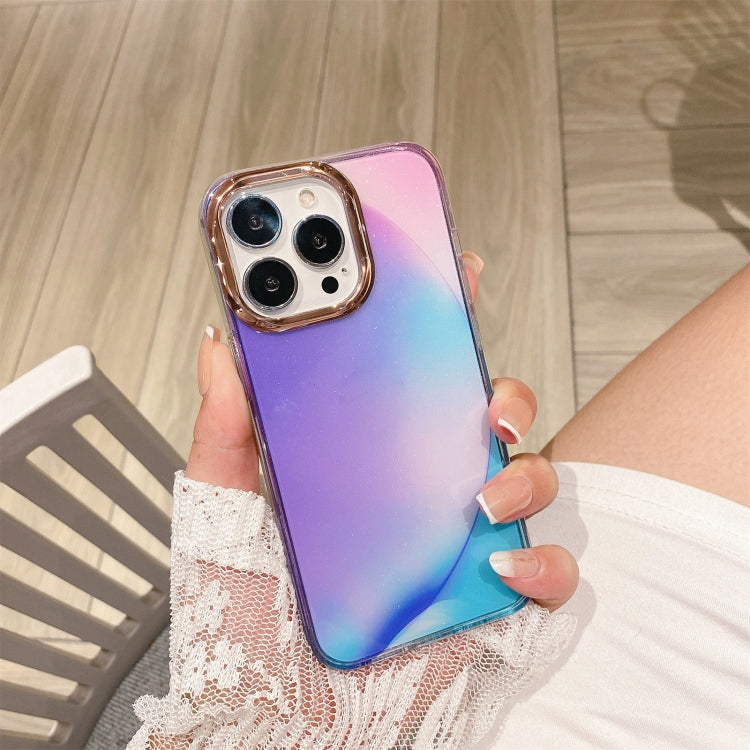 For iPhone 13 Pro Glitter Powder Electroplating Smudge Gradient Shockproof Phone Case