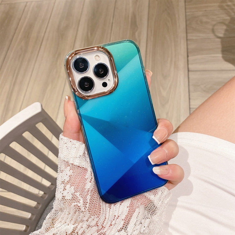 For iPhone 12 / 12 Pro Glitter Powder Electroplating Smudge Gradient Shockproof Phone Case