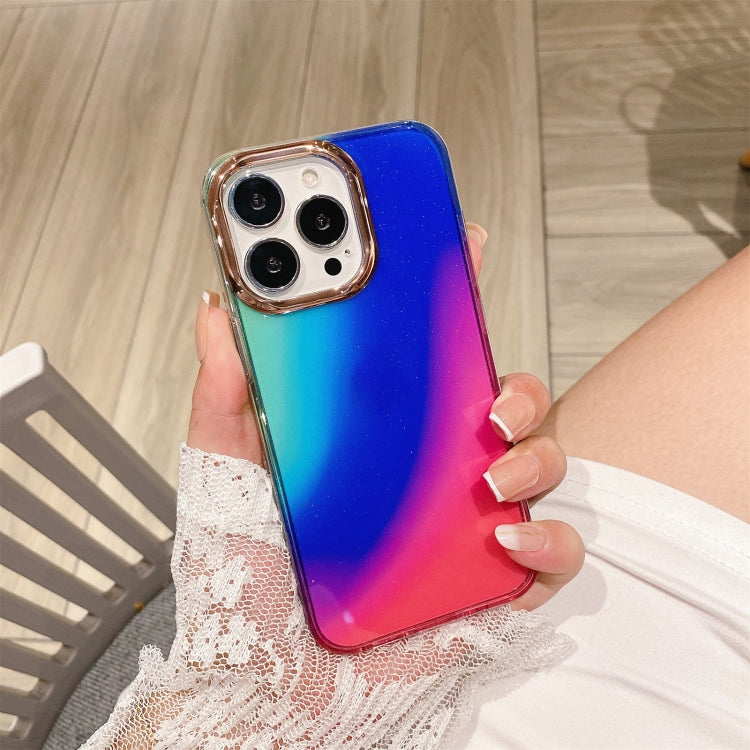For iPhone 11 Glitter Powder Electroplating Smudge Gradient Shockproof Phone Case