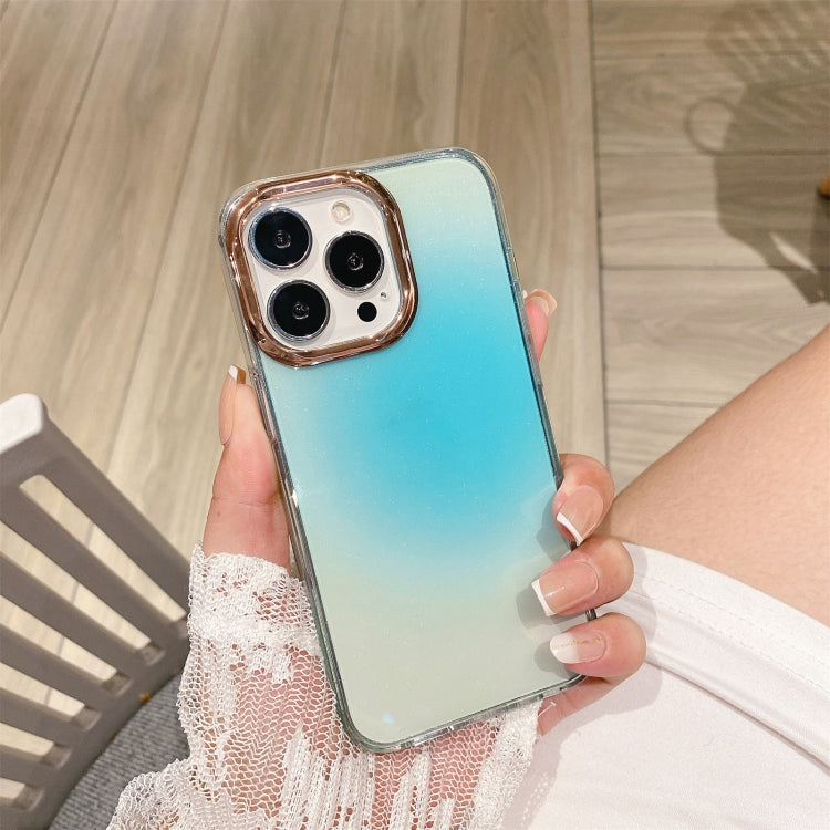 For iPhone 11 Pro Glitter Powder Electroplating Smudge Gradient Shockproof Phone Case