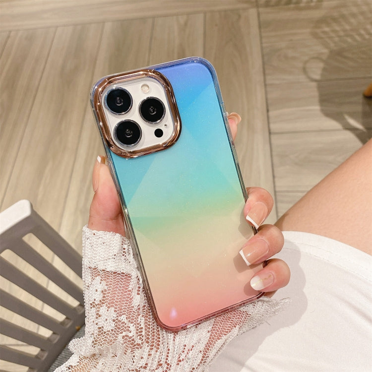 For iPhone 11 Pro Glitter Powder Electroplating Smudge Gradient Shockproof Phone Case