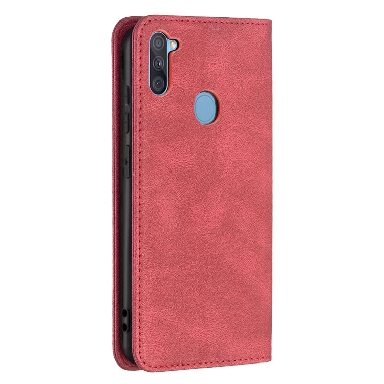 For Samsung Galaxy A11 / M11 Magnetic RFID Blocking Anti-Theft Leather Case with Holder & Card Slots & Wallet