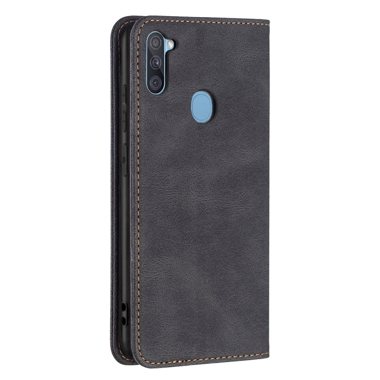 For Samsung Galaxy A11 / M11 Magnetic RFID Blocking Anti-Theft Leather Case with Holder & Card Slots & Wallet