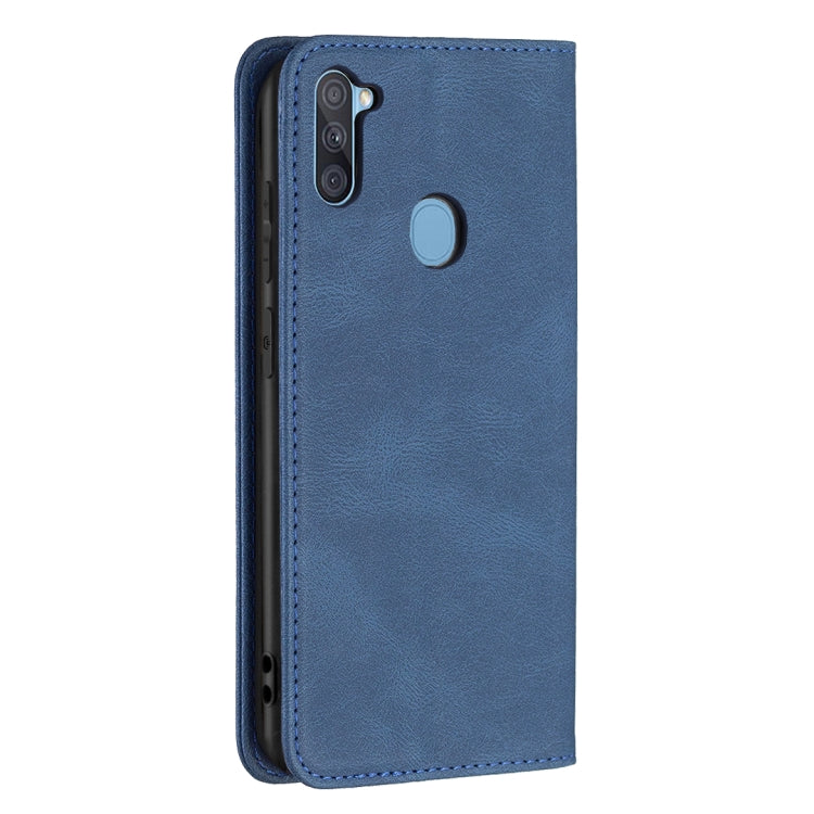 For Samsung Galaxy A11 / M11 Magnetic RFID Blocking Anti-Theft Leather Case with Holder & Card Slots & Wallet