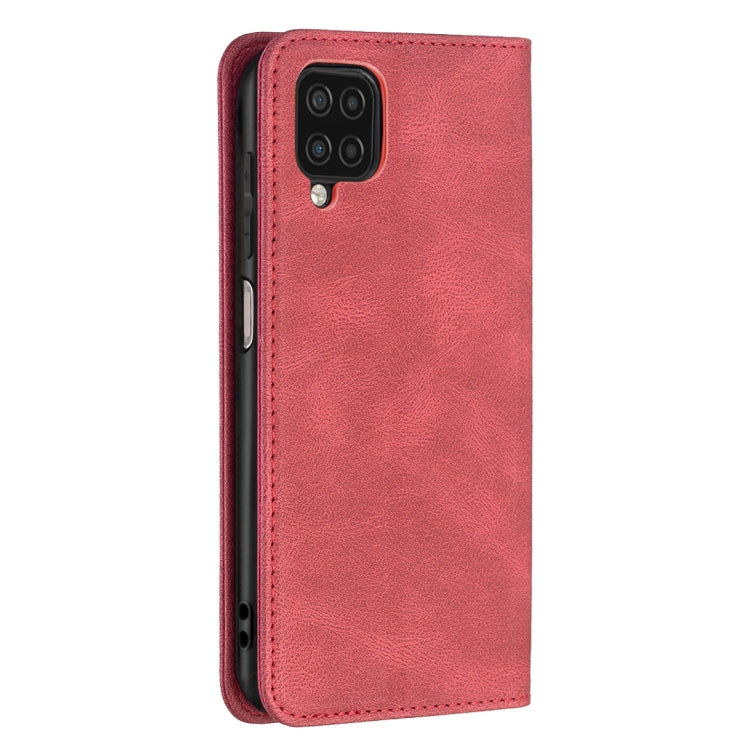 For Samsung Galaxy A12 Magnetic RFID Blocking Anti-Theft Leather Case with Holder & Card Slots & Wallet