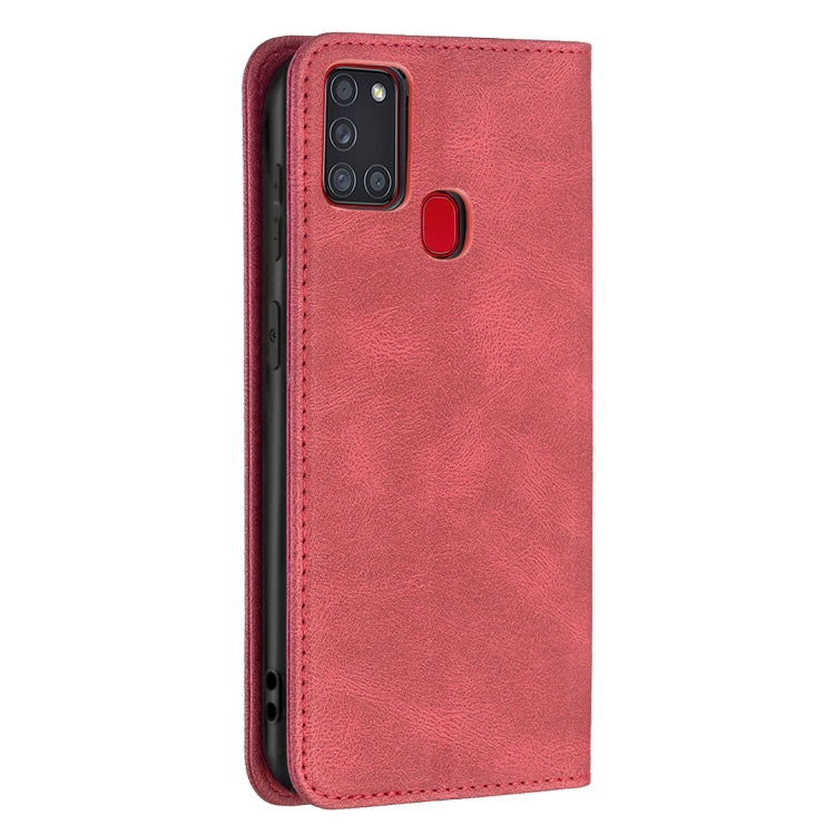 For Samsung Galaxy A21s Magnetic RFID Blocking Anti-Theft Leather Case with Holder & Card Slots & Wallet