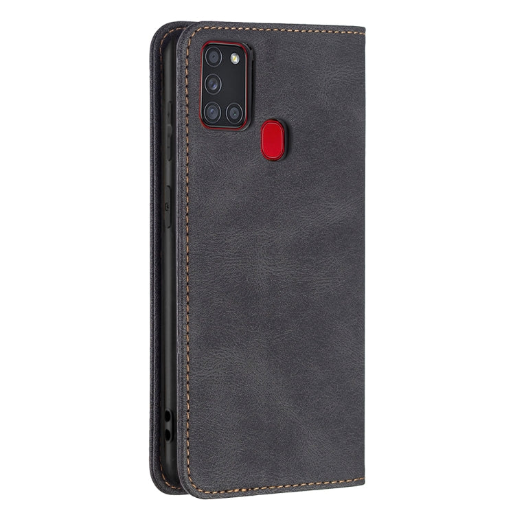 For Samsung Galaxy A21s Magnetic RFID Blocking Anti-Theft Leather Case with Holder & Card Slots & Wallet