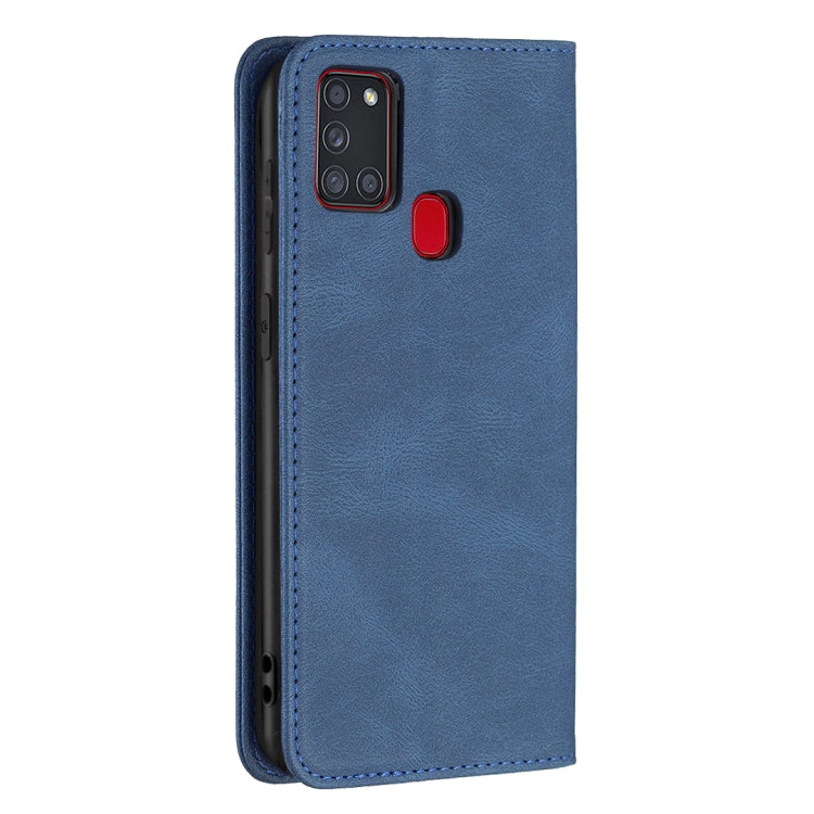 For Samsung Galaxy A21s Magnetic RFID Blocking Anti-Theft Leather Case with Holder & Card Slots & Wallet