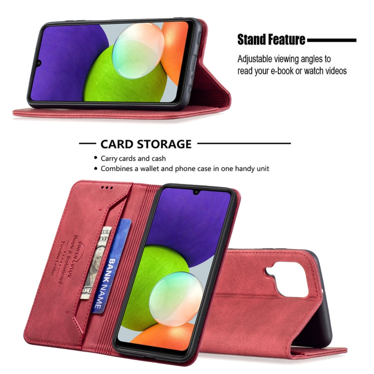 For Samsung Galaxy A22 4G Magnetic RFID Blocking Anti-Theft Leather Case with Holder & Card Slots & Wallet