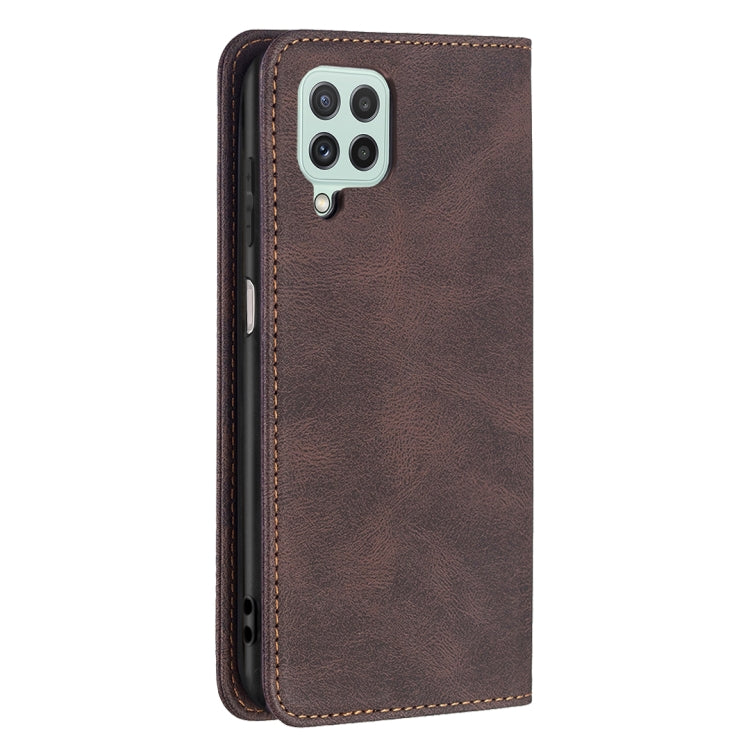 For Samsung Galaxy A22 4G Magnetic RFID Blocking Anti-Theft Leather Case with Holder & Card Slots & Wallet