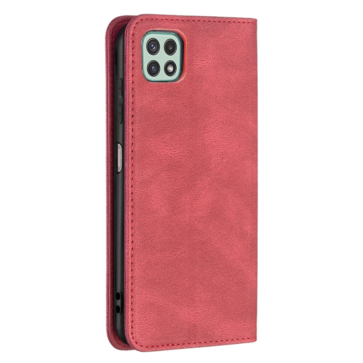 For Samsung Galaxy A22 5G Magnetic RFID Blocking Anti-Theft Leather Case with Holder & Card Slots & Wallet
