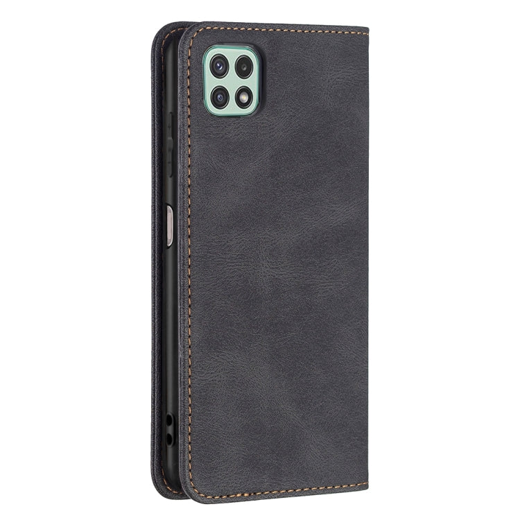 For Samsung Galaxy A22 5G Magnetic RFID Blocking Anti-Theft Leather Case with Holder & Card Slots & Wallet