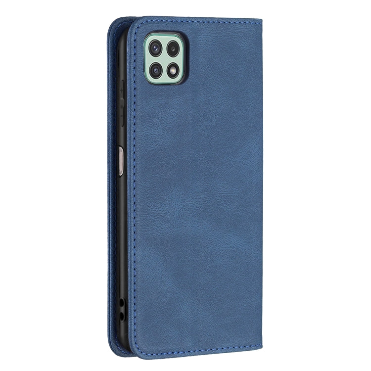 For Samsung Galaxy A22 5G Magnetic RFID Blocking Anti-Theft Leather Case with Holder & Card Slots & Wallet