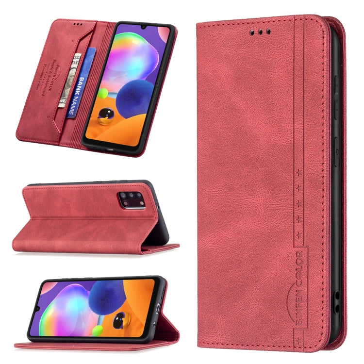 For Samsung Galaxy A31 Magnetic RFID Blocking Anti-Theft Leather Case with Holder & Card Slots & Wallet