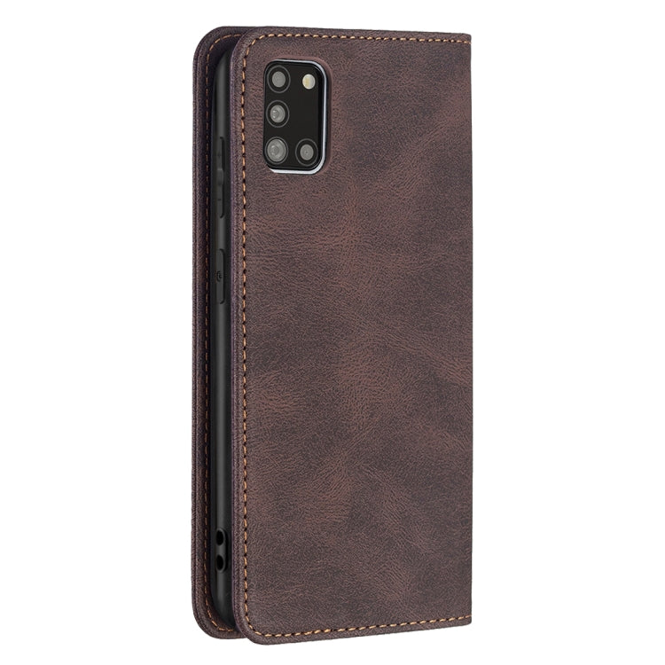 For Samsung Galaxy A31 Magnetic RFID Blocking Anti-Theft Leather Case with Holder & Card Slots & Wallet