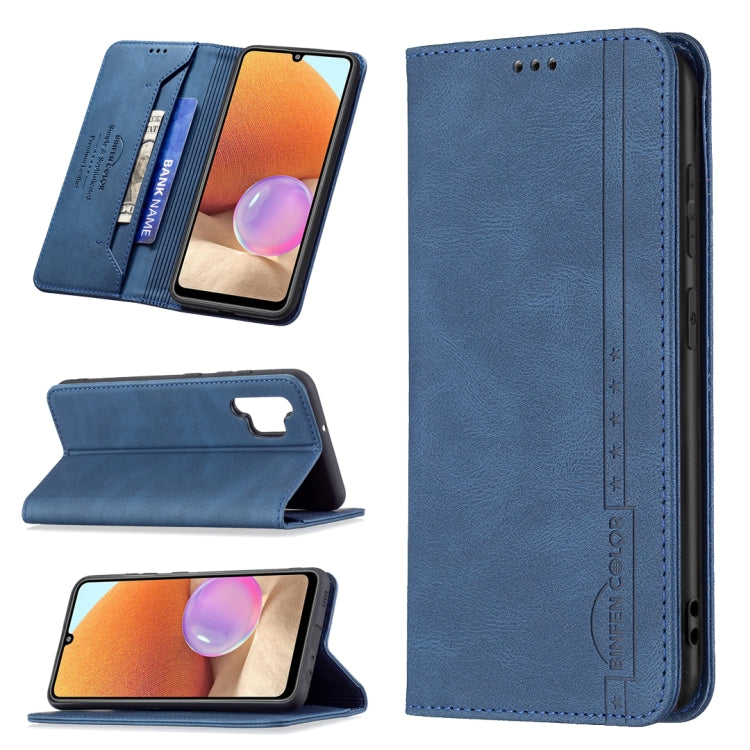 For Samsung Galaxy A32 4G Magnetic RFID Blocking Anti-Theft Leather Case with Holder & Card Slots & Wallet